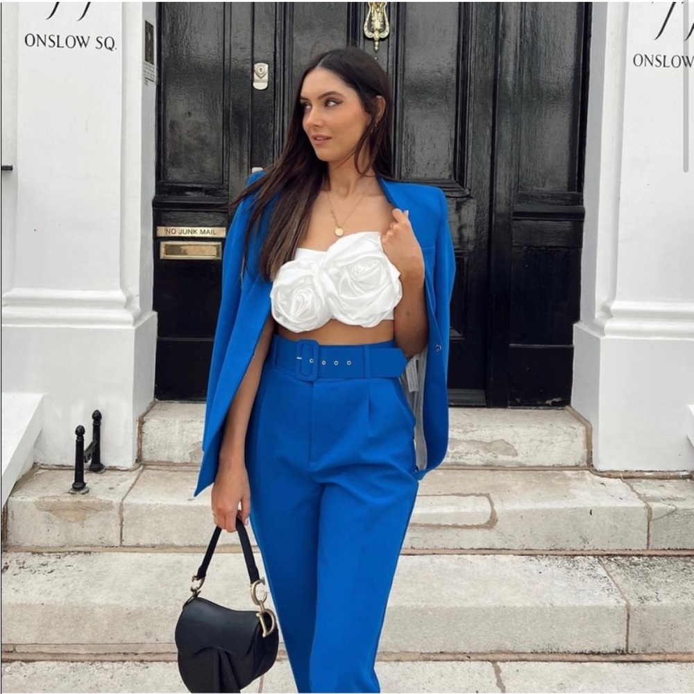 Zara Pants with Fabric Covered Belt